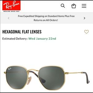 Hexagonal ray ban flat sunglasses